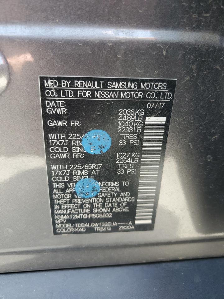 2017 Nissan Rogue S VIN: KNMAT2MT6HP608832 Lot: 58658225