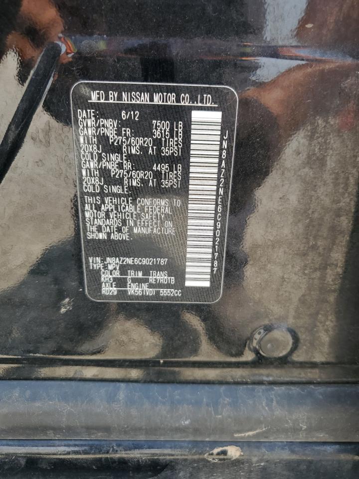 2012 Infiniti Qx56 VIN: JN8AZ2NE6C9021787 Lot: 61029975