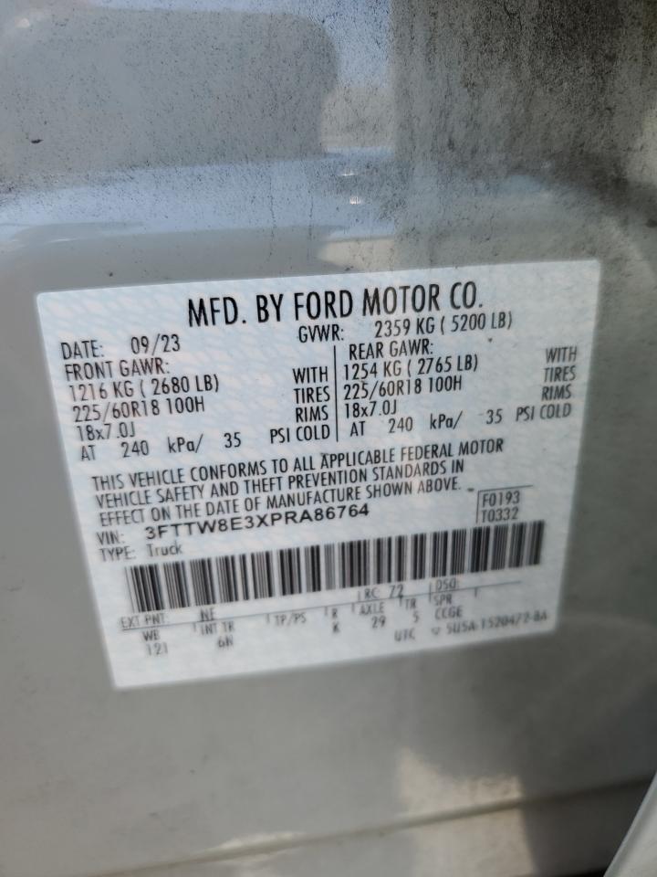 2023 Ford Maverick Xl VIN: 3FTTW8E3XPRA86764 Lot: 61107475
