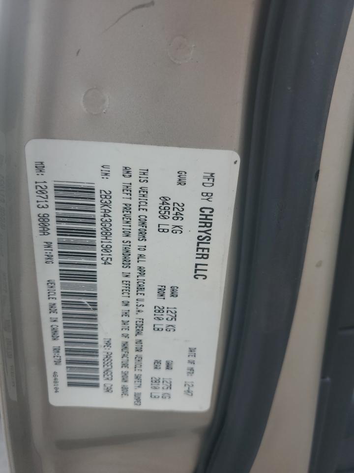 2008 Dodge Charger VIN: 2B3KA43G08H190154 Lot: 60807045