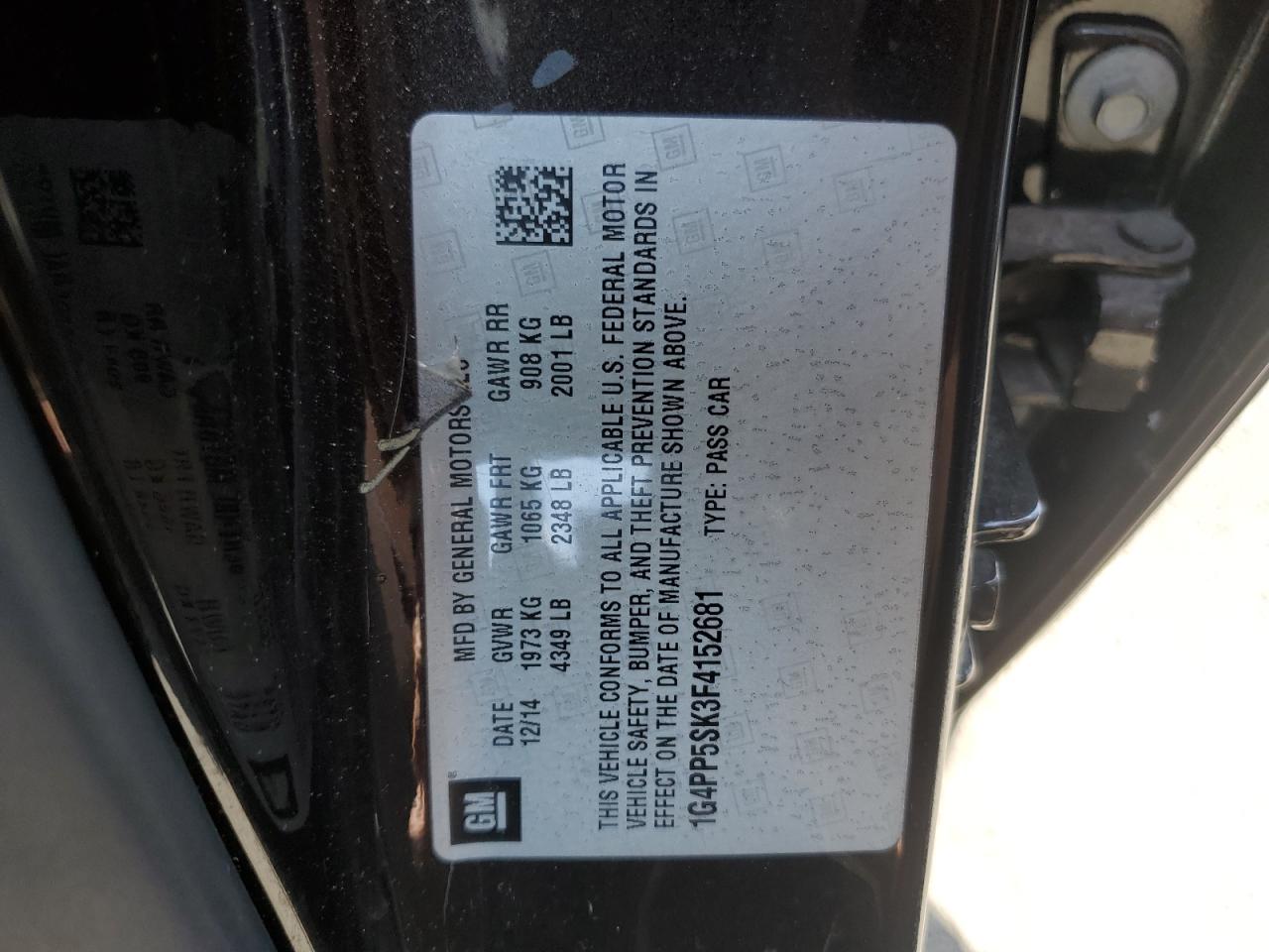 2015 Buick Verano VIN: 1G4PP5SK3F4152681 Lot: 61830975