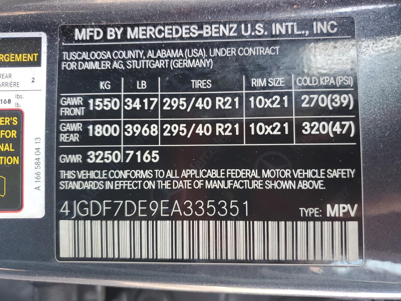 2014 Mercedes-Benz Gl 550 4Matic VIN: 4JGDF7DE9EA335351 Lot: 60623765