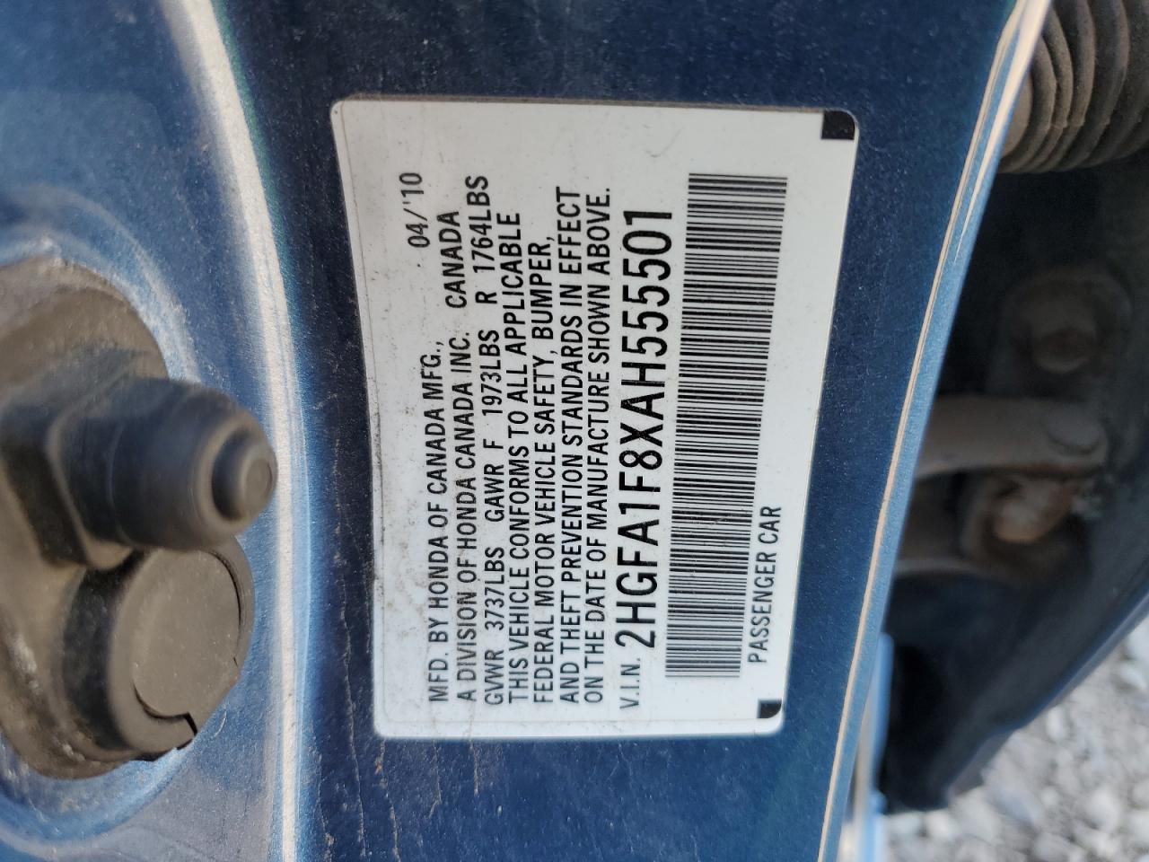 2010 Honda Civic Ex VIN: 2HGFA1F8XAH555501 Lot: 62898515