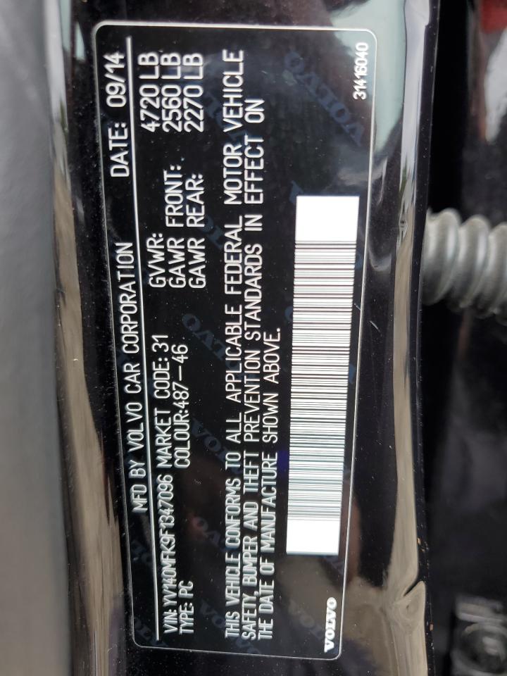 2015 Volvo S60 Premier VIN: YV140MFK9F1347096 Lot: 60897645