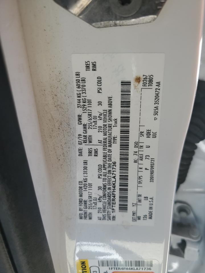 2019 Ford Ranger Xl VIN: 1FTER4FH4KLA71736 Lot: 62721485