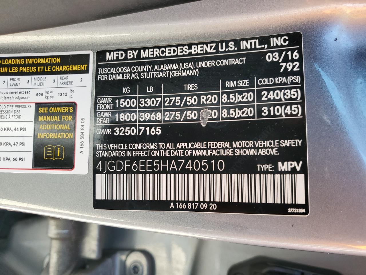 2017 Mercedes-Benz Gls 450 4Matic VIN: 4JGDF6EE5HA740510 Lot: 62534925