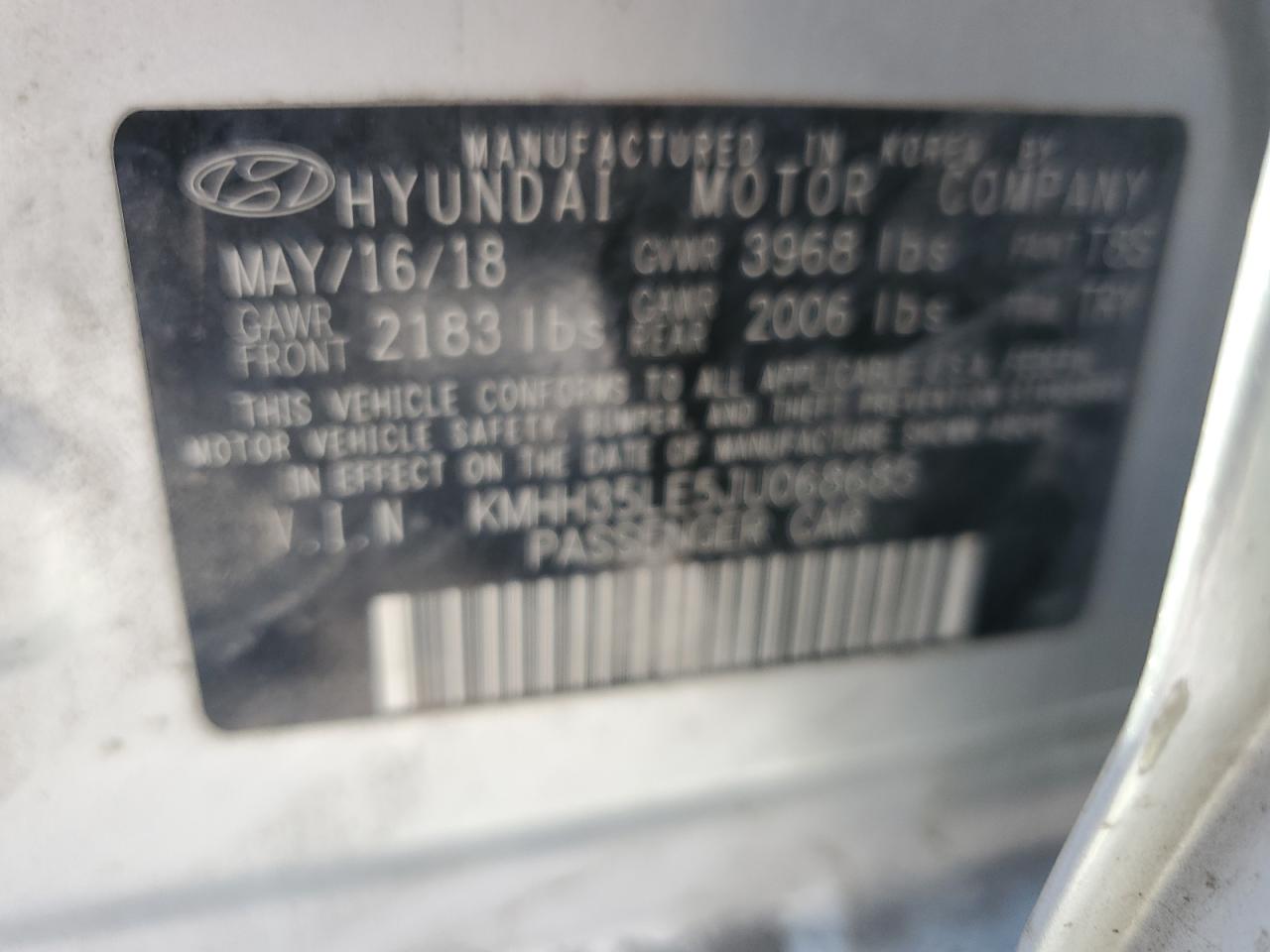 2018 Hyundai Elantra Gt VIN: KMHH35LE5JU068685 Lot: 60280665