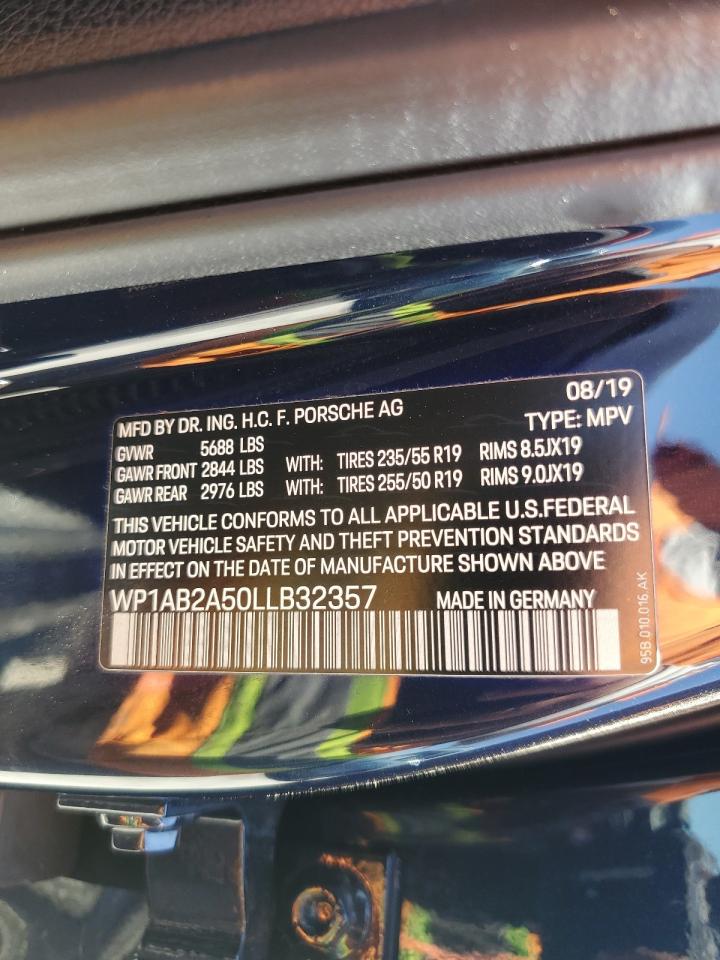 2020 Porsche Macan S VIN: WP1AB2A50LLB32357 Lot: 63089685