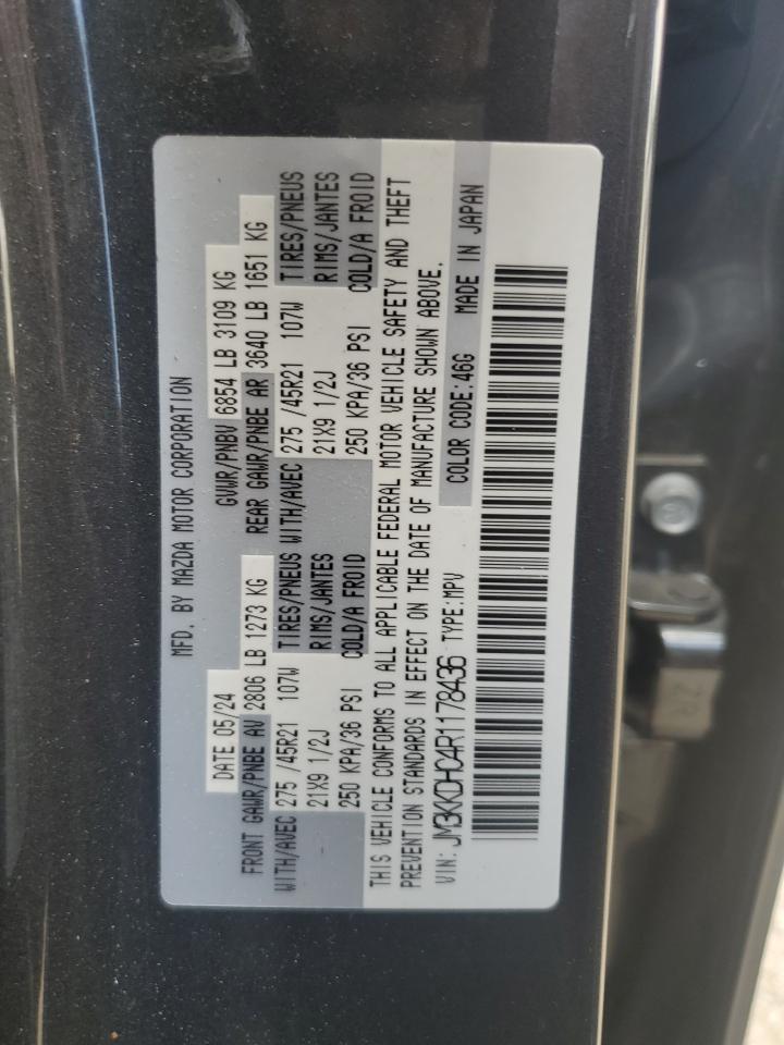 2024 Mazda Cx-90 Premium VIN: JM3KKDHC4R1178436 Lot: 62273755