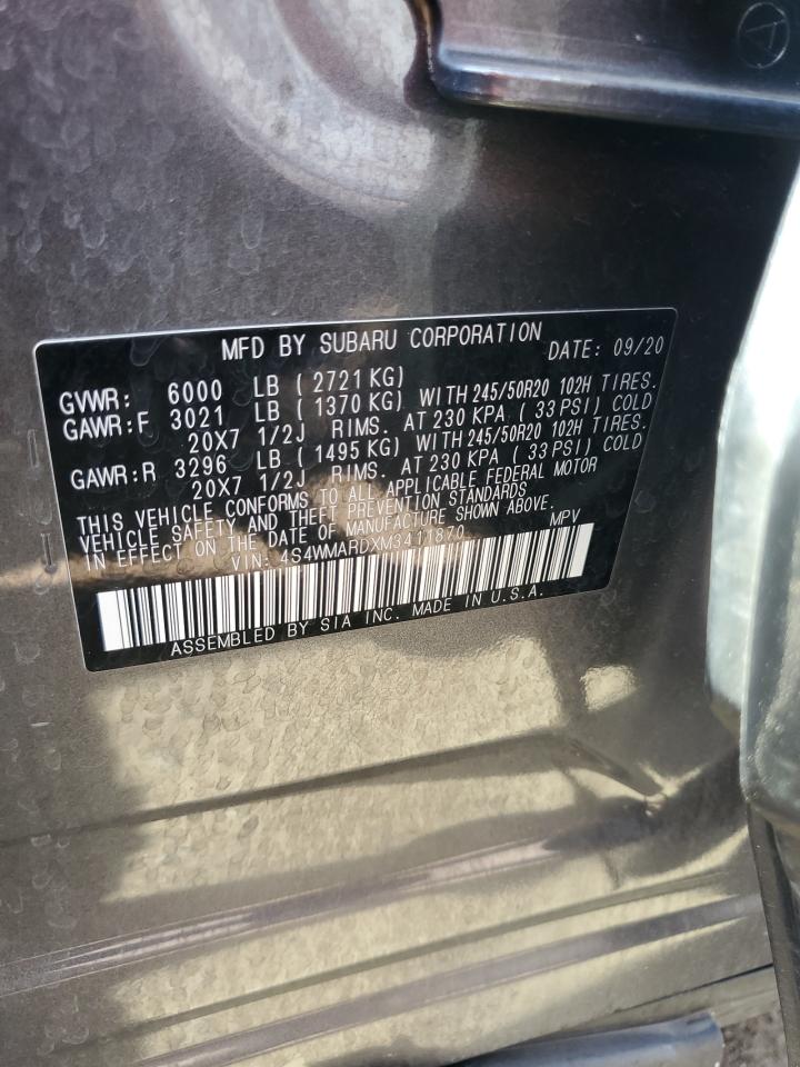 2021 Subaru Ascent Touring VIN: 4S4WMARDXM3411870 Lot: 61051355