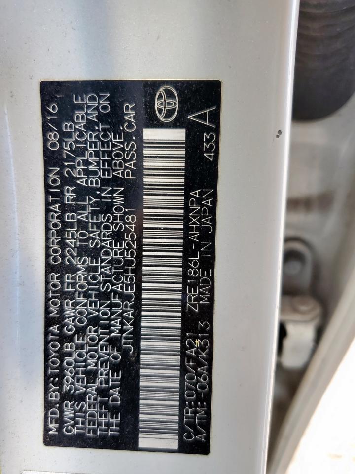 TOYOTA COROLLA 2017 VIN JTNKARJE5HJ525481 photo 12