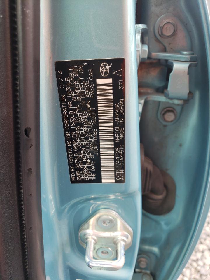 TOYOTA PRIUS 2014 VIN JTDKDTB36E1062011 zdjęcie 13