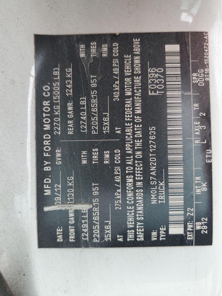 2013 Ford Transit Connect Xl 1 VIN: NM0LS7AN2DT127635 Lot: 59844995