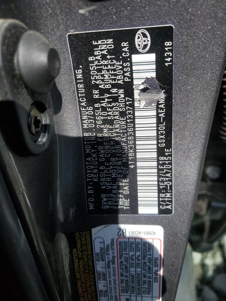 2006 Toyota Avalon Xl VIN: 4T1BK36B36U133717 Lot: 61588115