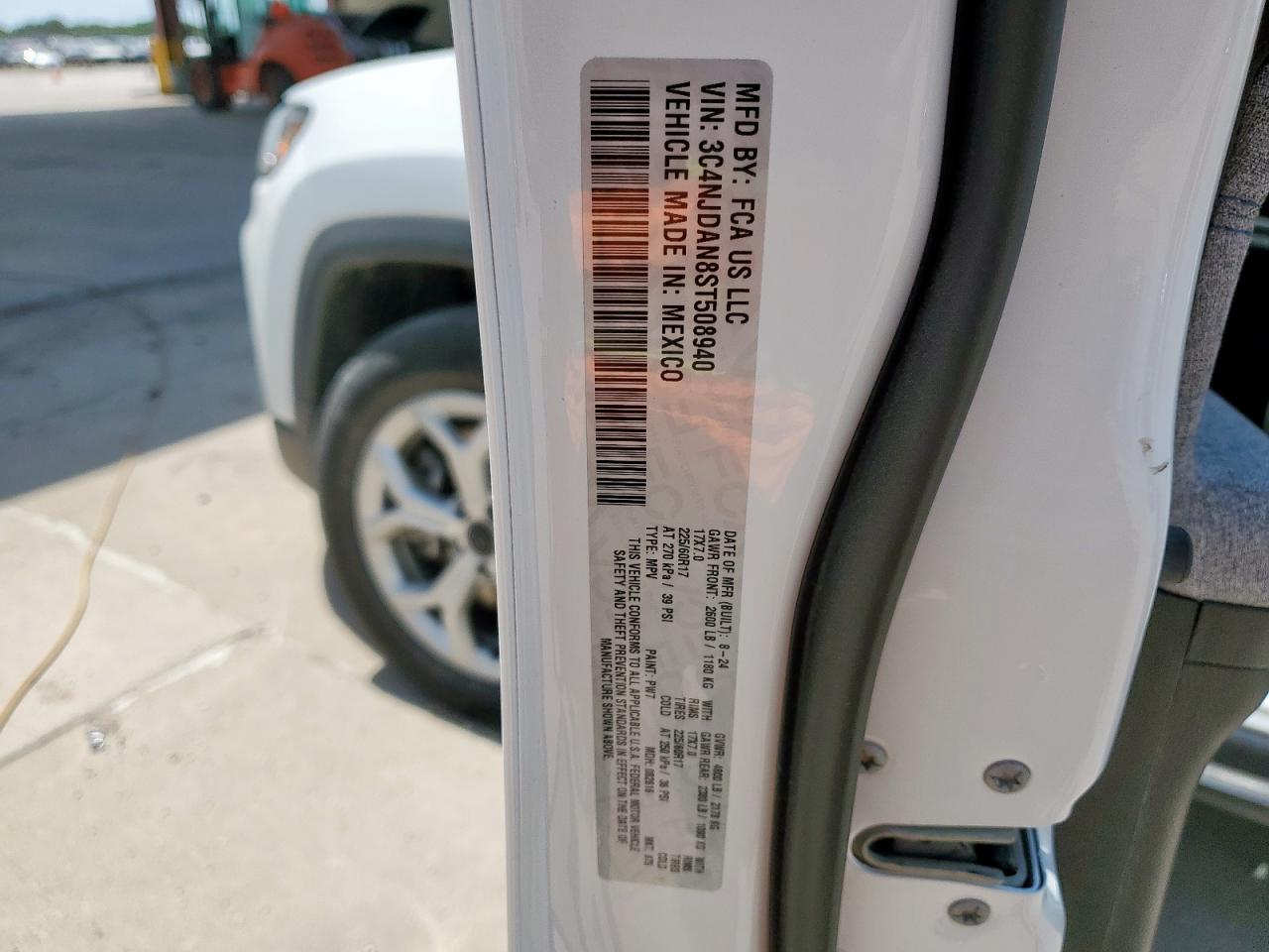 2025 Jeep Compass Sport VIN: 3C4NJDAN8ST508940 Lot: 60838565