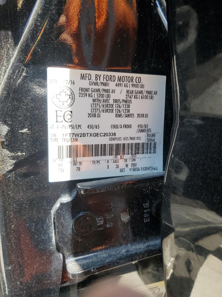 2016 Ford F250 Super Duty VIN: 1FT7W2BTXGEC20338 Lot: 61798515