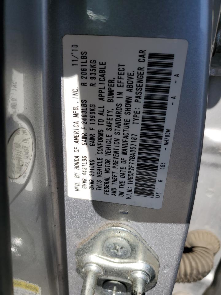 2011 Honda Accord Ex VIN: 1HGCP2F77BA057187 Lot: 61457645