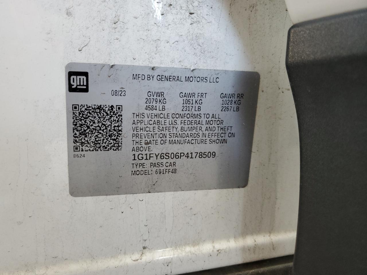 2023 Chevrolet Bolt Euv Lt VIN: 1G1FY6S06P4178509 Lot: 61602265