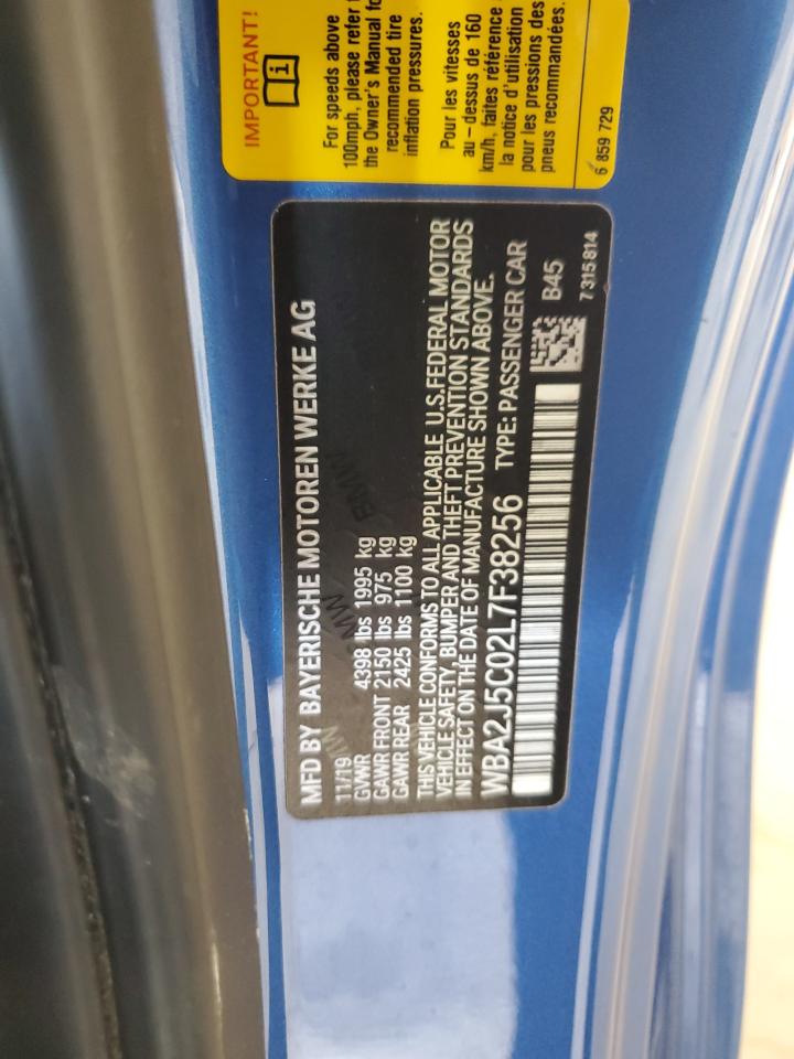 2020 BMW M240I VIN: WBA2J5C02L7F38256 Lot: 61934315