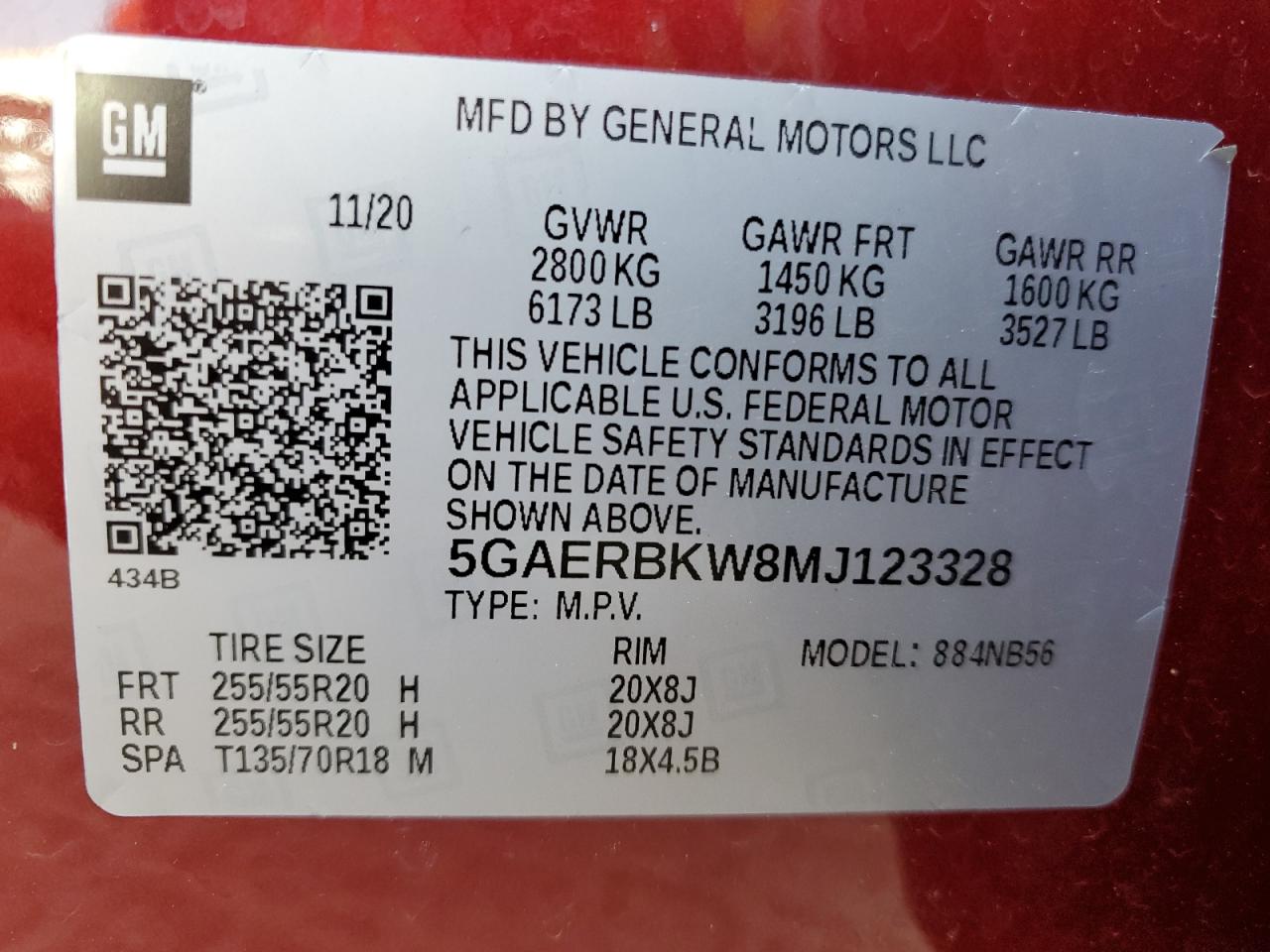 2021 Buick Enclave Essence VIN: 5GAERBKW8MJ123328 Lot: 61337195