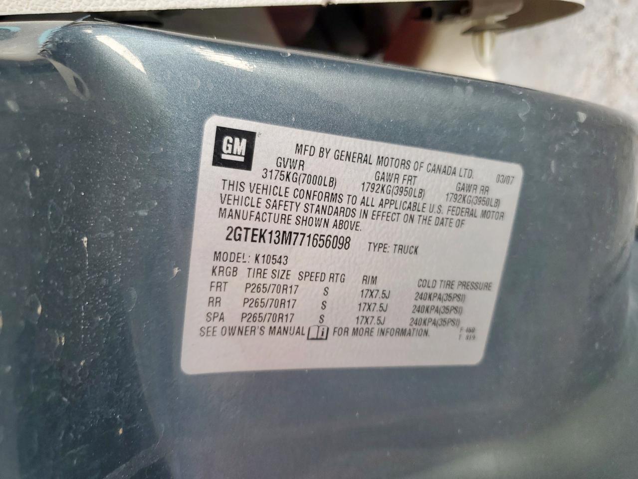 2GTEK13M771656098 2007 GMC New Sierra K1500