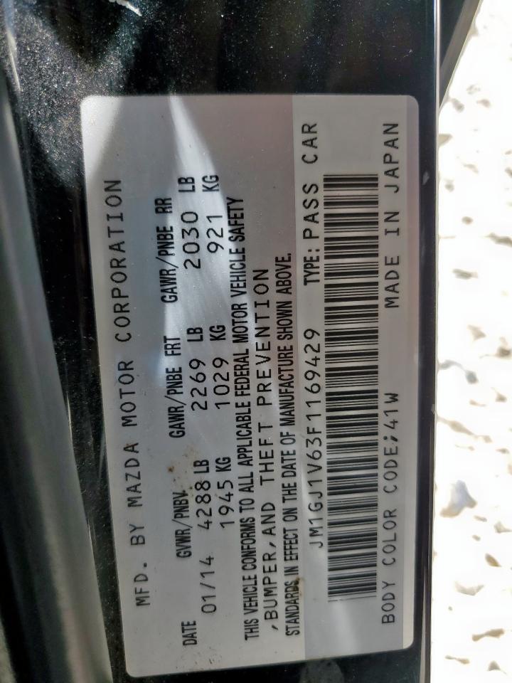 2015 Mazda 6 Touring VIN: JM1GJ1V63F1169429 Lot: 62372585