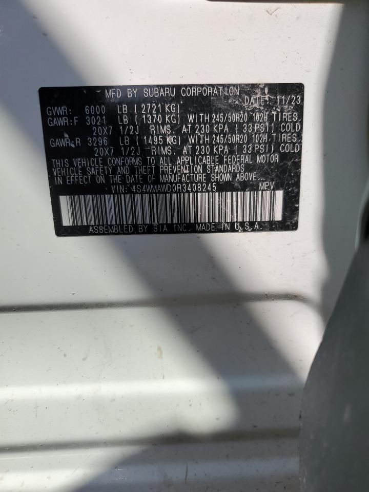 2024 Subaru Ascent Touring VIN: 4S4WMAWD0R3408245 Lot: 61529625