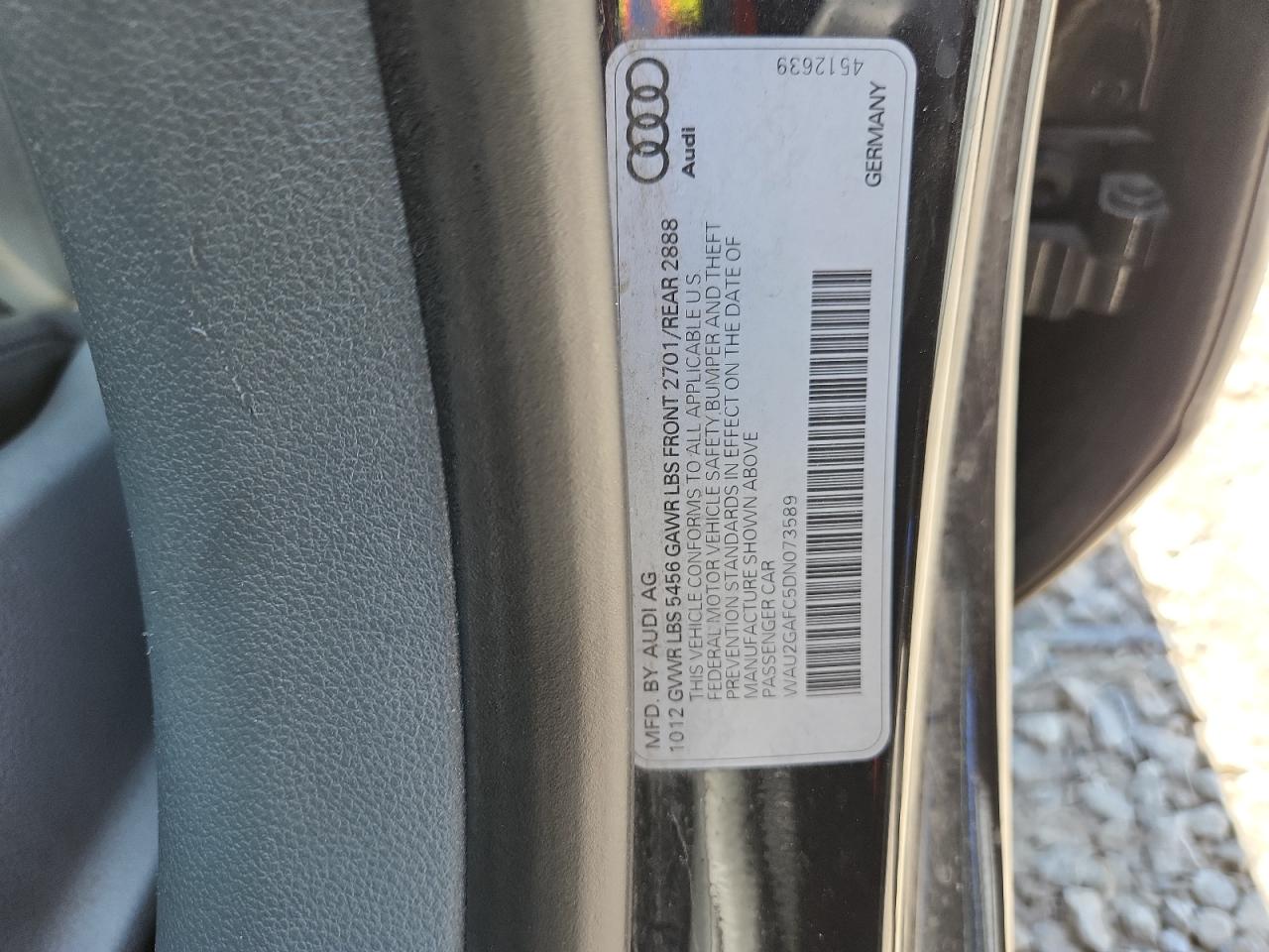 2013 Audi A7 Prestige VIN: WAU2GAFC5DN073589 Lot: 61593365