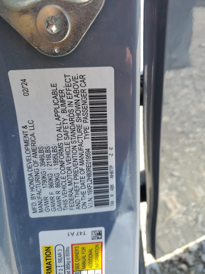 2024 Honda Civic Sport VIN: 19XFL2H80RE019594 Lot: 59186025