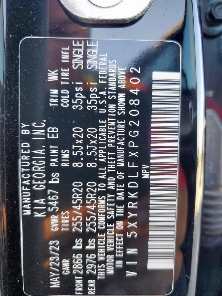 2023 Kia Sorento Sx VIN: 5XYRKDLFXPG208402 Lot: 62774215