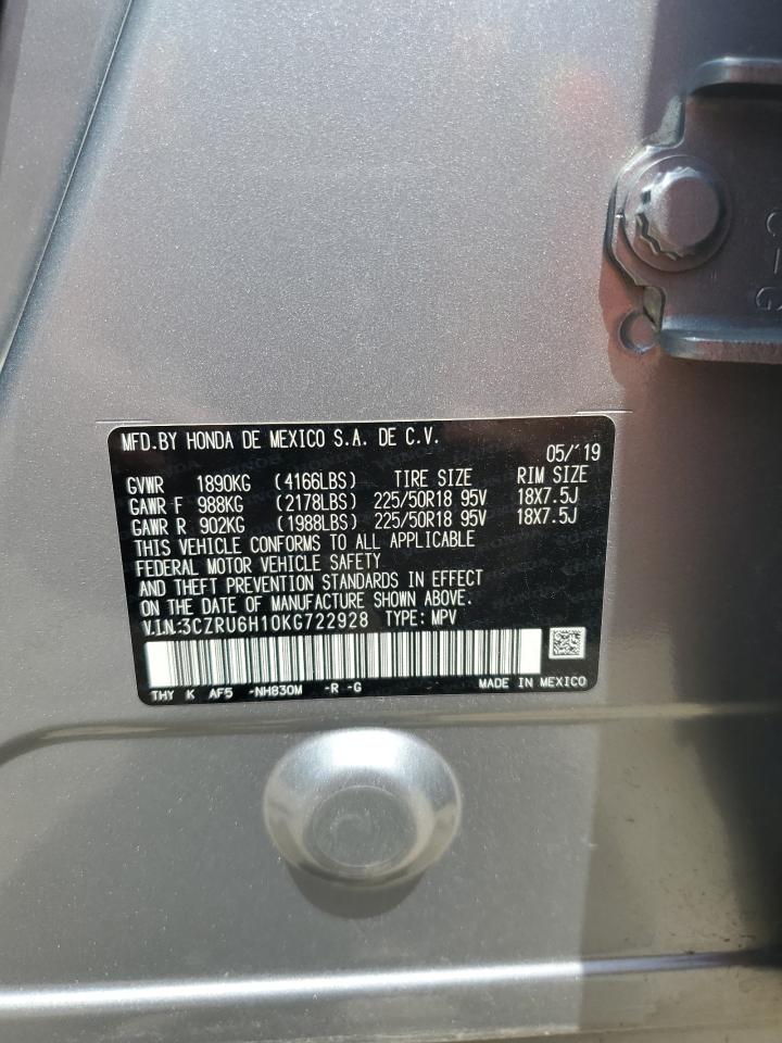 2019 Honda Hr-V Sport VIN: 3CZRU6H10KG722928 Lot: 61666275