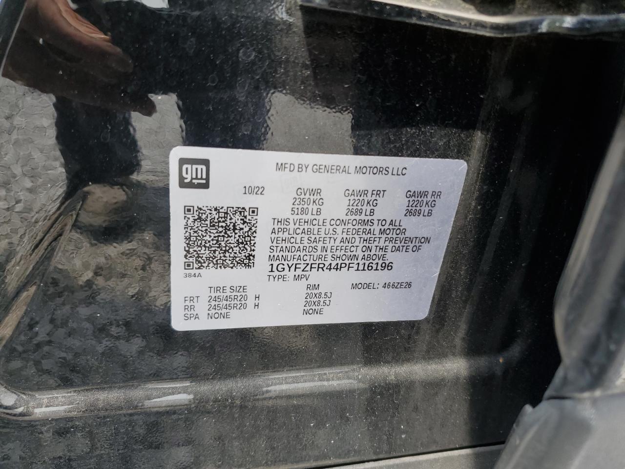 2023 Cadillac Xt4 Sport VIN: 1GYFZFR44PF116196 Lot: 59299395