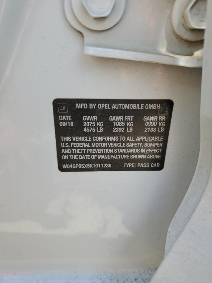 2019 Buick Regal Essence VIN: W04GP6SX5K1011235 Lot: 61972785