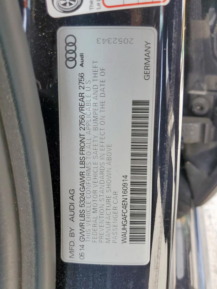 2014 Audi A6 Prestige VIN: WAUHGAFC4EN160914 Lot: 60346835