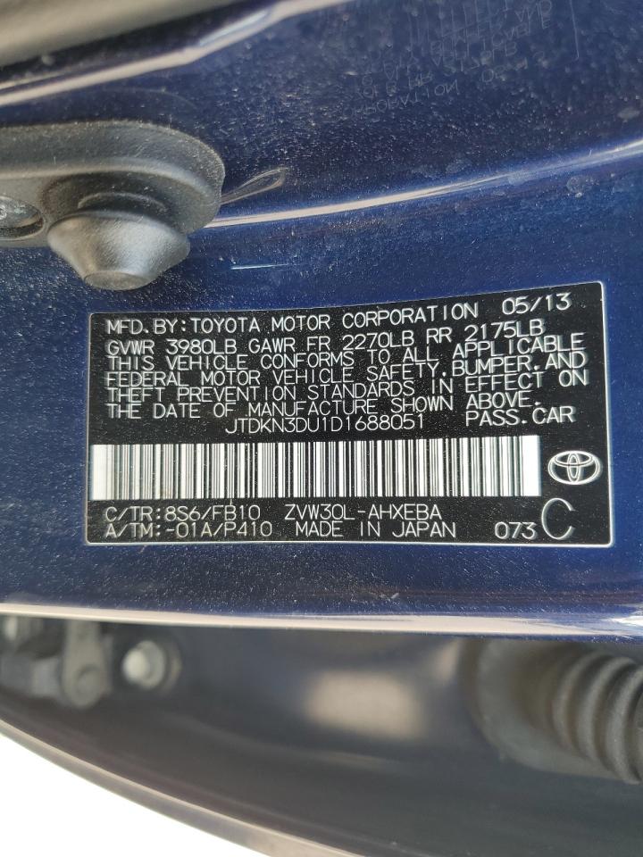 2013 Toyota Prius VIN: JTDKN3DU1D1688051 Lot: 53687005