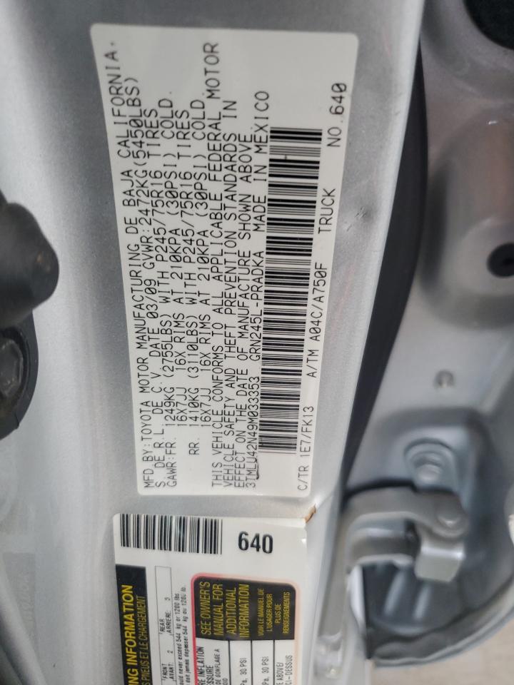 2009 Toyota Tacoma Double Cab VIN: 3TMLU42N49M033353 Lot: 61432765