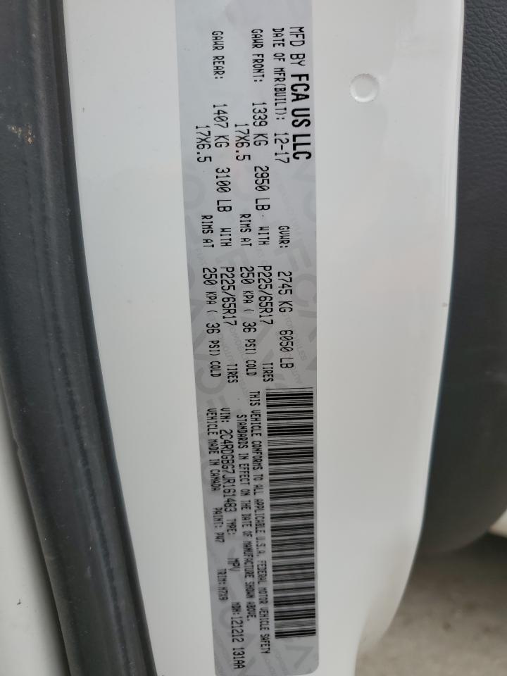 2018 Dodge Grand Caravan Se VIN: 2C4RDGBG7JR161483 Lot: 60259815