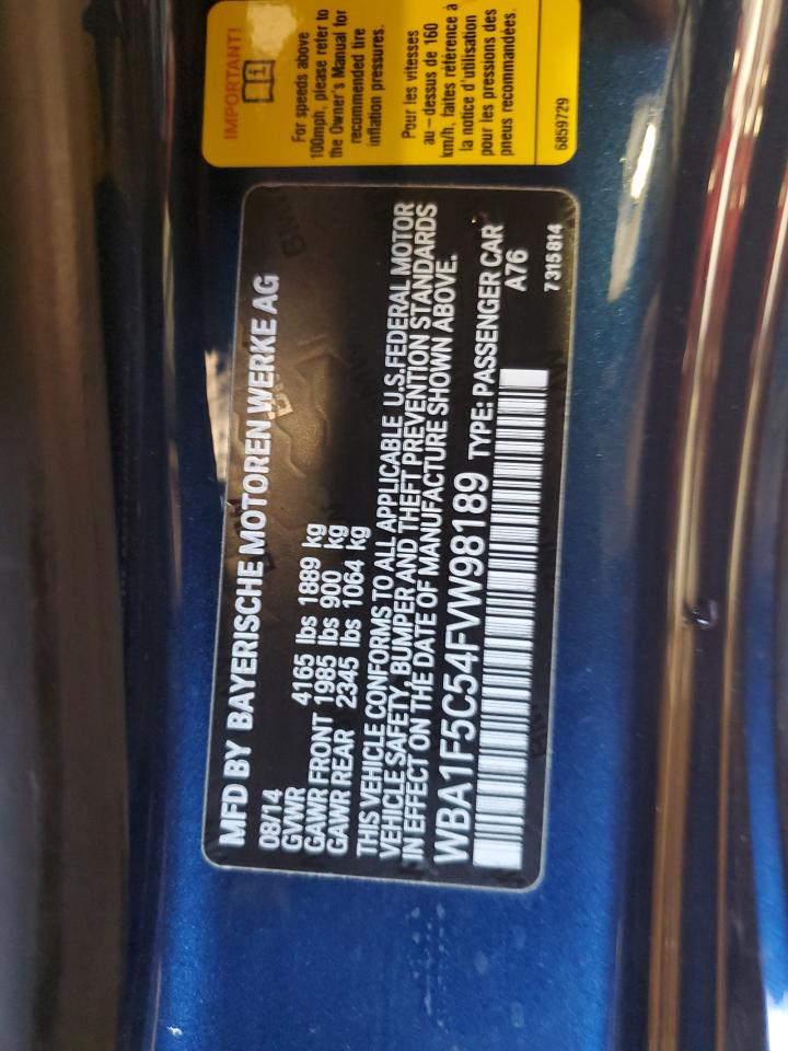 2015 BMW 228 I VIN: WBA1F5C54FVW98189 Lot: 61815175