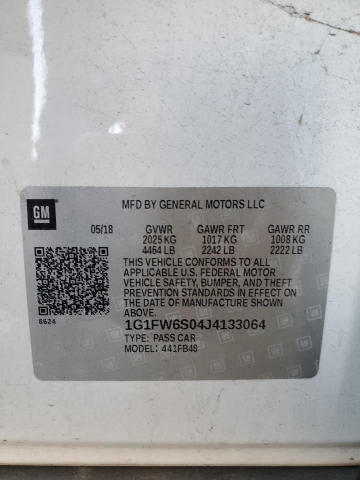 2018 Chevrolet Bolt Ev Lt VIN: 1G1FW6S04J4133064 Lot: 63102635
