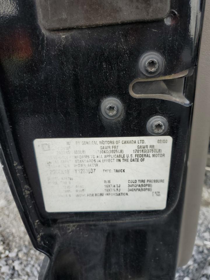 2000 Chevrolet Silverado K1500 VIN: 2GCEK19T9Y1283937 Lot: 60971925