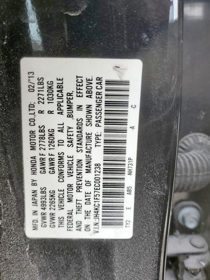 2014 Acura Rlx Tech VIN: JH4KC1F57EC001238 Lot: 61379615
