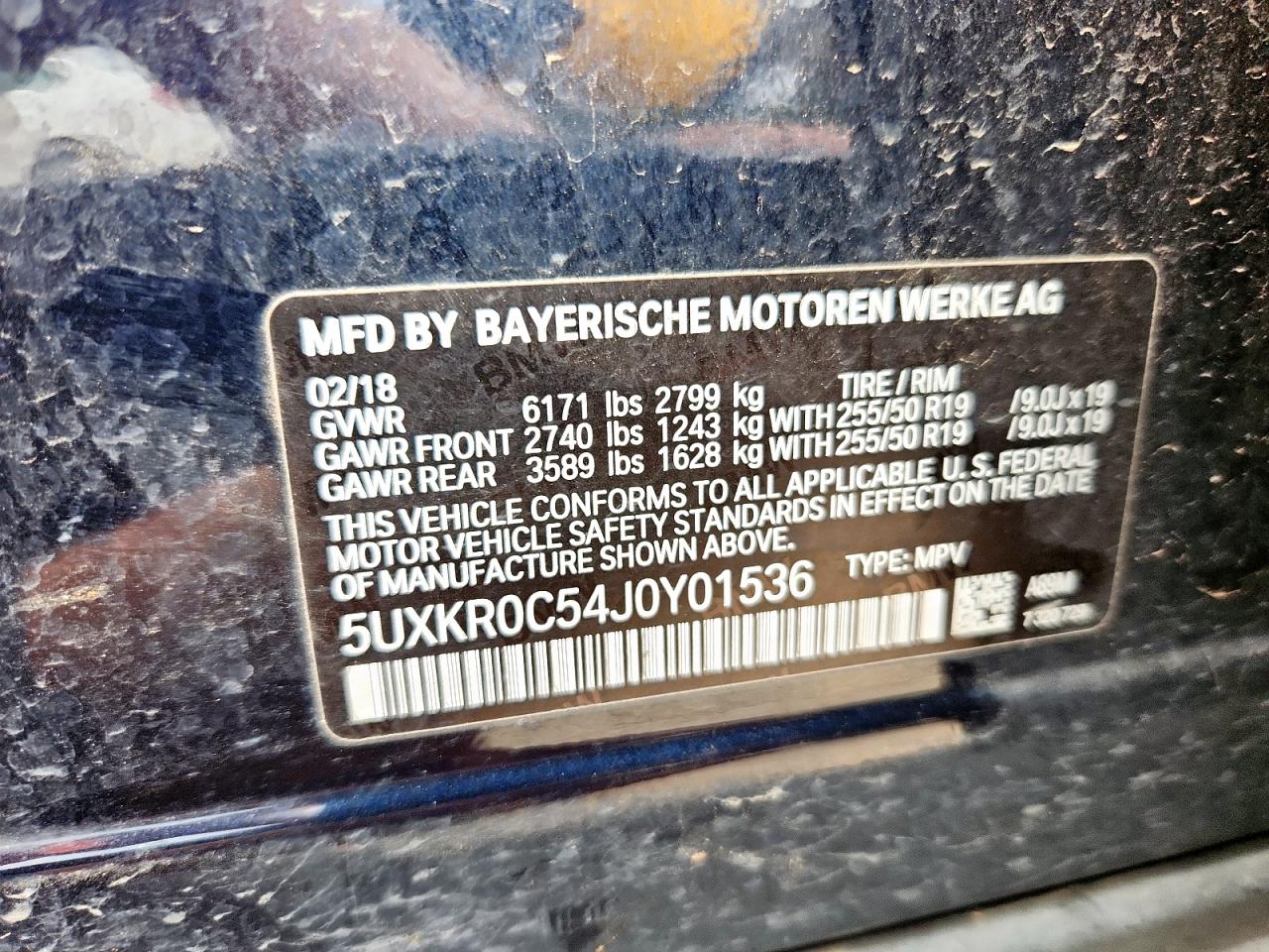 2018 BMW X5 xDrive35I VIN: 5UXKR0C54J0Y01536 Lot: 61958825