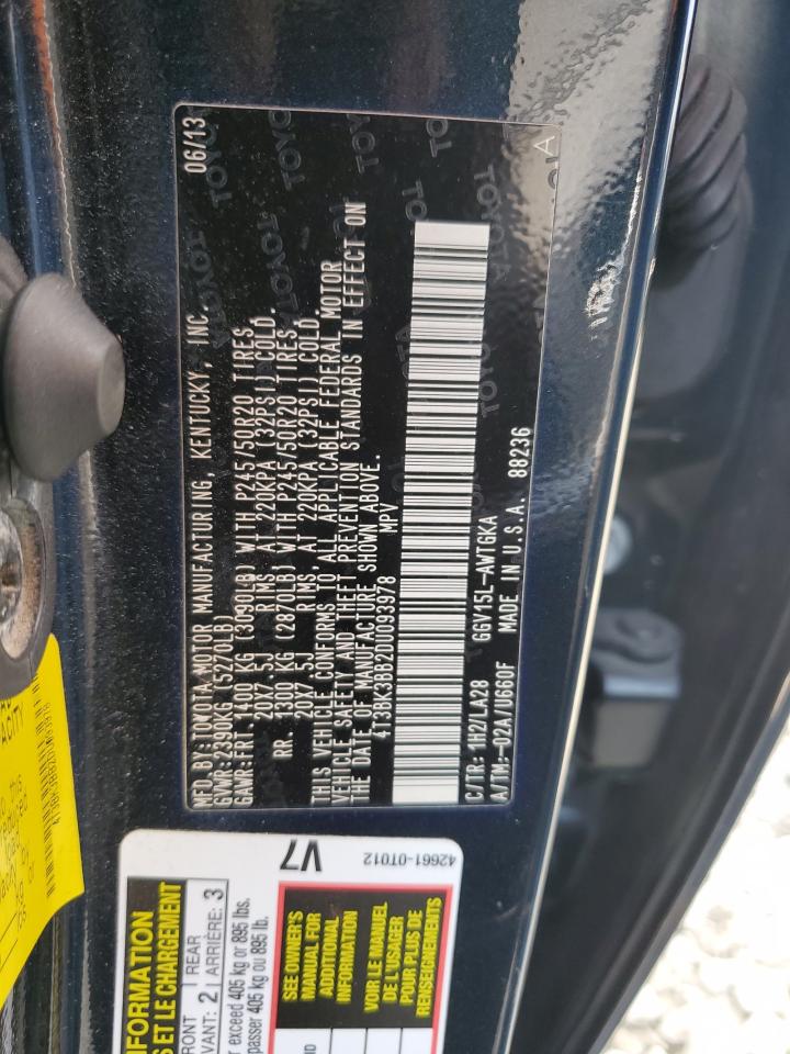 2013 Toyota Venza Le VIN: 4T3BK3BB2DU093978 Lot: 62378765