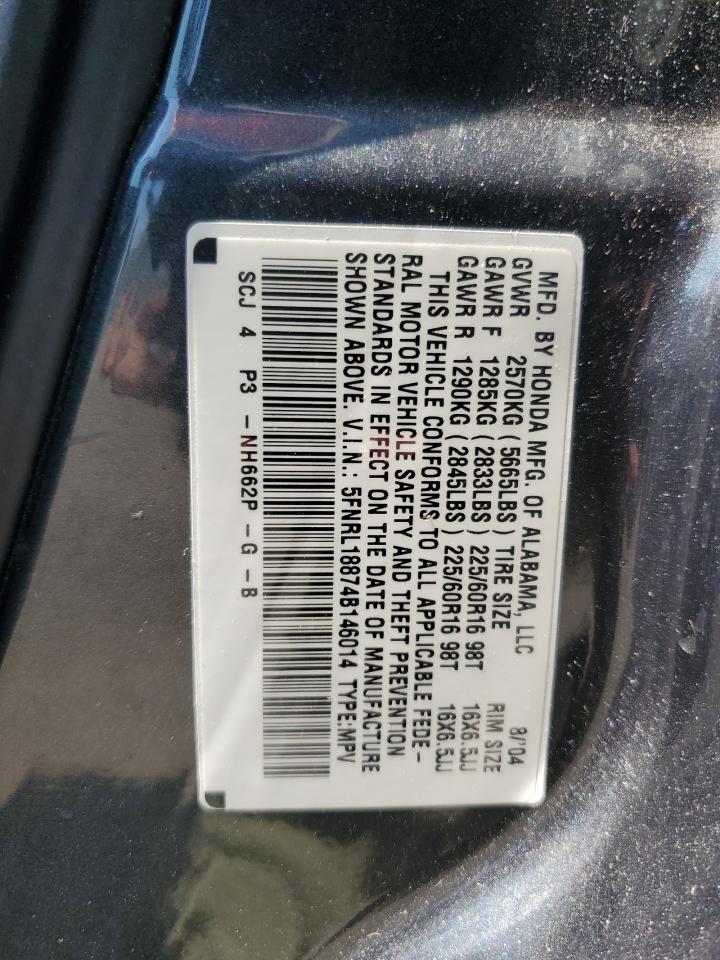 HONDA All Models 2004 VIN 5FNRL18874B146014 photo 13