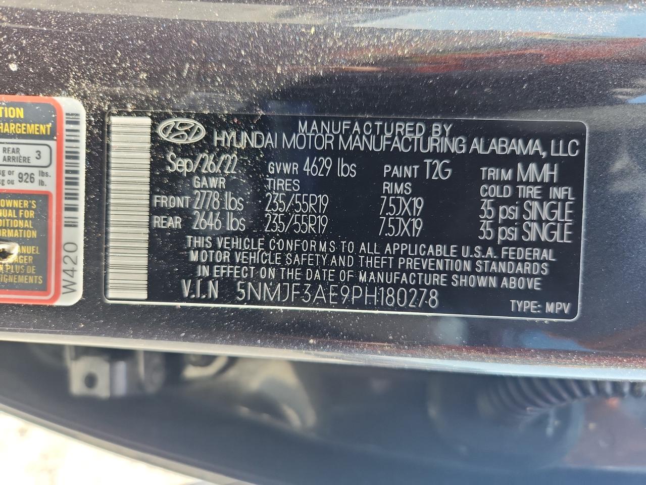 2023 Hyundai Tucson Sel VIN: 5NMJF3AE9PH180278 Lot: 61776075