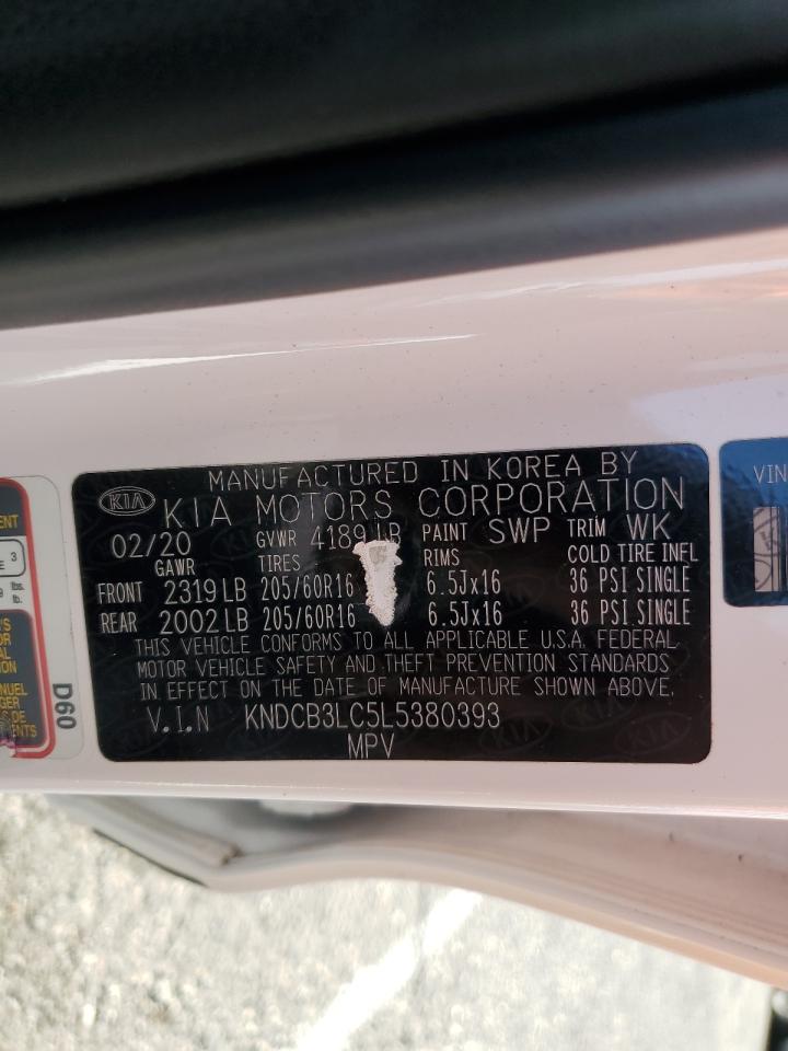 2020 Kia Niro Lx VIN: KNDCB3LC5L5380393 Lot: 62732795