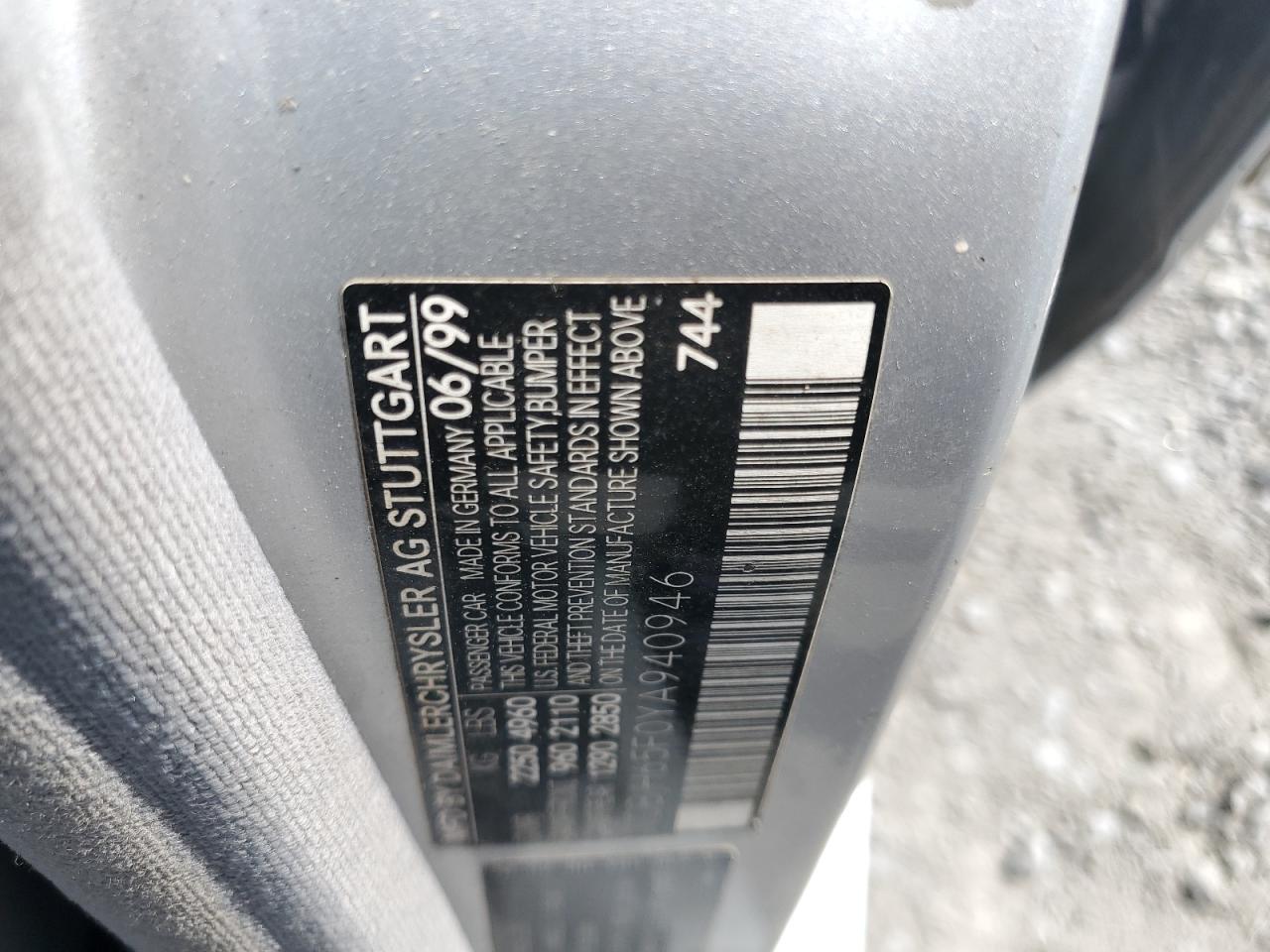 2000 Mercedes-Benz E 320 VIN: WDBJH65F0YA940946 Lot: 60494975