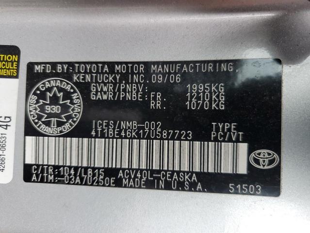 2007 TOYOTA CAMRY CE