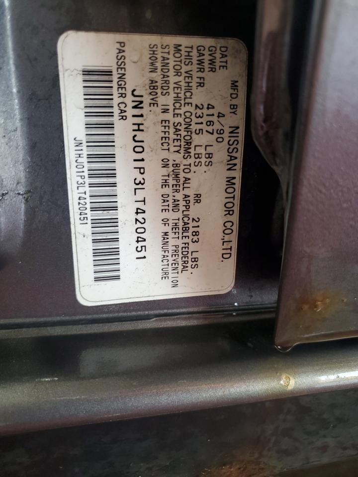 1990 Nissan Maxima VIN: JN1HJ01P3LT420451 Lot: 60822275