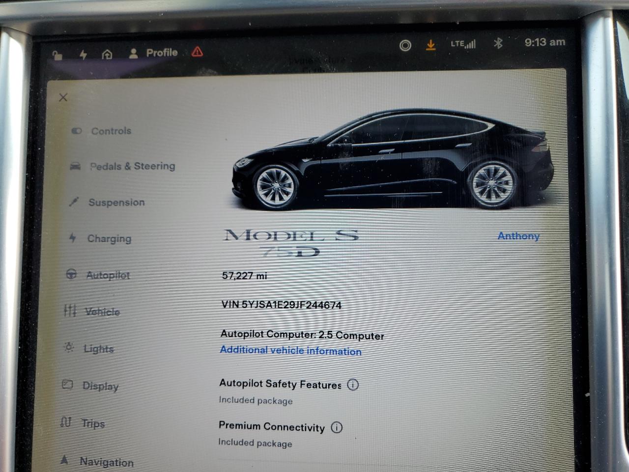 2018 Tesla Model S VIN: 5YJSA1E29JF244674 Lot: 60093865